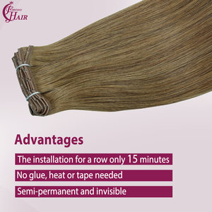 Extensiones de Cabello Humano FH Invisible Hole Butterfly Weft # Extensiones de Cabello Remy Genius Xo Hole Weft Doble Trama Color Marrón 6, Estilo Mariposa - Product Image 2