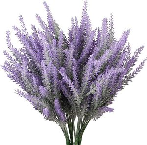 Flores artificiales de lavanda, plástico resistente a los rayos UV, planta falsa de simulación floral para decoración de jardín, balcón y patio al aire libre - Product Image 2