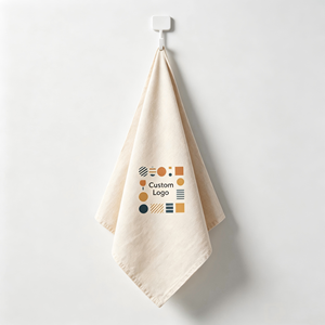 Serviettes de cuisine en coton personnalisées avec logo imprimé, super absorbantes, réutilisables, décoratives, pour la vaisselle et le thé - Product Image 1