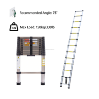 Échelle télescopique pliable en aluminium de 3,8 m, échelle télescopique, escalier pliable, échelle