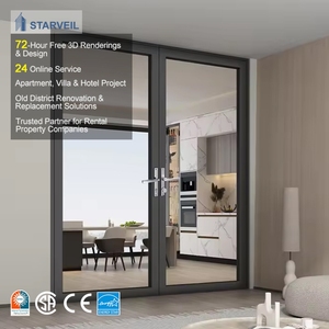 Porta a Battente Moderna <span class=keywords><strong>in</strong></span> Lega di Alluminio e <span class=keywords><strong>PVC</strong></span> con Isolamento Termico e Caratteristiche Impermeabili, <span class=keywords><strong>Cerniere</strong></span> Personalizzate <span class=keywords><strong>per</strong></span> Uso Interno - Product Image 3