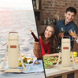 Bolsa Refrigerante Roja Aislada y Portátil para Viajes de Negocios, Picnics al Aire Libre, Almacenamiento de Vino Refrigerado, Diseño Clásico y Moderno - Product Image 6