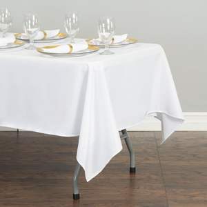 Nappe Rectangle 60x102 pouces Table à 6 pieds en polyester lavable Nappes blanches pour événements - Product Image 2