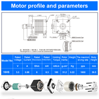 RB Nema16 moteur pas à pas hybride moteur pas à pas hybride 0.2nm 2000rpm pour Machine à tatouer automatique HB 12V 24V