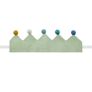 Chapeau de couronne fait main en lin et coton pour bébé et enfant, avec pompons colorés, souvenir personnalisé - Product Image 5