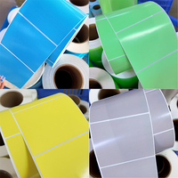 Autocollants de taille personnalisée, autocollants de code-barres colorés, étiquettes thermiques imperméables, étiquettes violettes 2x1 2x2, étiquettes d'expédition violettes