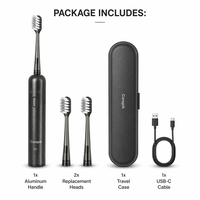 Cabezales de Repuesto para Cepillo de Dientes Sónico Carepik de Aluminio, Cuidado Sensible, Cerdas Suaves, Estuche de Viaje, Sanitizador UV, Blanqueamiento