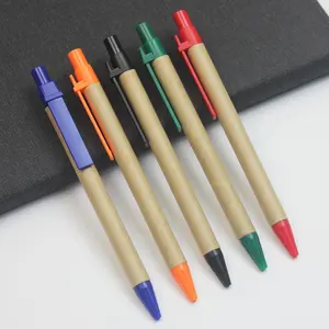 Benutzer definierte recycelbare Kraft papier Stift Geschenk Kugelschreiber extrem billig umwelt freundliche recycelte Pappe Stift für die Förderung