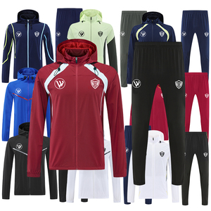Venta al por mayor de la chaqueta de fútbol de los hombres de nuevo diseño personalizado cortavientos cremallera completa de la moda de entrenamiento de fútbol chaqueta cortavientos - Product Image 6