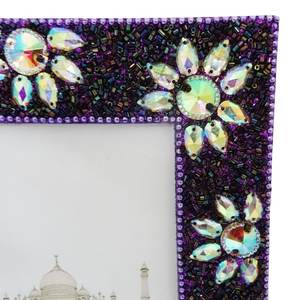 Marco de fotos con cuentas de encaje indio hecho a mano Artículo decorativo único para el hogar - Product Image 3