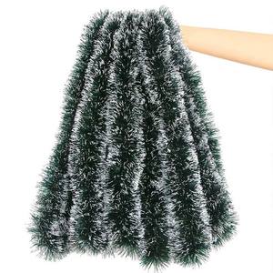 크리스마스 새해 결혼식 파티 장식용 컬러 플라스틱 눈송이 2m 두꺼운 짙은 녹색 꽃띠 - Product Image 4