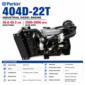 Moteur diesel turbo 4 cylindres 2,2 L d'origine Perkin 404D-22T, 36,3-45,5 kW, refroidi par eau, pour générateur, pompe, unité d'alimentation industrielle - Product Image 2