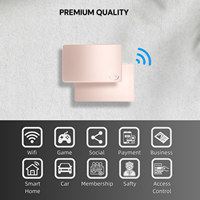 NOUVEAU Carte métallique multifonctionnelle NFC en acier inoxydable mat Smart Card ID + Marketing NFC Business Card LF/HF Pink Classic