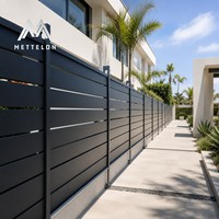 Panneau de clôture à persiennes en aluminium gris pour villa moderne, jardin, mur de soutènement incliné, système de balustrade de séparation extérieure