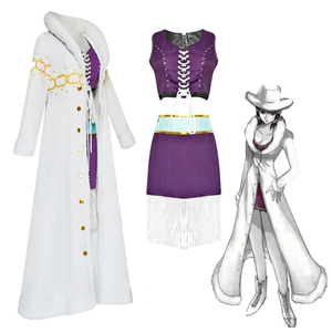 นิโก้ โรบินคอสเพลย์เครื่องแต่งกายชุดสีม่วงชุดสีขาวเสื้อคลุมพังก์ชุดสำหรับผู้ใหญ่ - Product Image 3