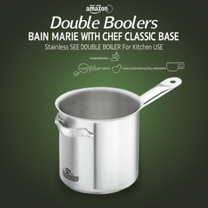 Bagnomaria con base Chef Classic in acciaio inox, doppio bollitore per uso in cucina - Product Image 3