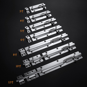 Perno para puerta y ventana de acero inoxidable, tipo medio engrosado, montaje expuesto, de 3 a 12 pulgadas, para puertas, ventanas, cajones y armarios - Product Image 1