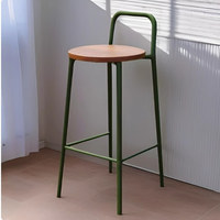 Chaise de bar carrée de luxe Alljoy Nordic Trendy avec dossier pour table d'îlot domestique et tabouret haut d'extérieur