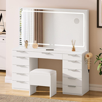 Miroir LED de maquillage à haute marge de profit, 11 tiroirs, design moderne, qualité showroom, commande en gros
