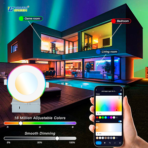 Panel de Luz LED RGB Inteligente y Delgado de 4 Pulgadas, Control por APP/WiFi, 16 Millones de Colores, Regulable, Empotrable, para Techo, Marco Blanco - Product Image 6