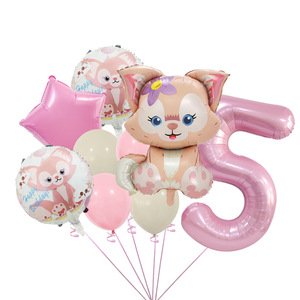 Set di Palloncini con Design di Animali Cartoon Star Dailinna Belle, Decorazione per Feste di Compleanno per Bambini in Pellicola di Alluminio - Product Image 4
