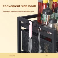 Étagère de rangement mobile à 5 niveaux en fer avec roulettes, pour fruits et légumes, design moderne pour cuisine domestique