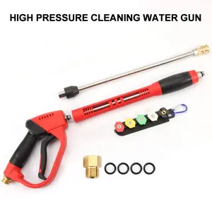 M22-14 Mm 5000PSI High Pressure Washer Gun 5 Nozzle With Replacement Wand Extension Car Wash Water Gun