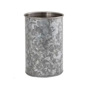 Seau à glace galvanisé de forme ronde, outil de Bar, bière, vin, Champagne, seau à glace en métal en fer galvanisé - Product Image 1