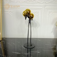 Escultura Abstracta Contemporánea de Bola Dorada Simple, Artesanía de Metal para Decoración del Hogar, Estatua de Lujo para Hotel