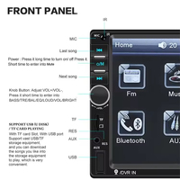 Reproductor MP5 para coche Podofo 2Din, radio para coche, estéreo para coche, autorradio con pantalla táctil de 7 pulgadas, audio BT, USB, AUX 7018B, venta al por mayor, stock UE