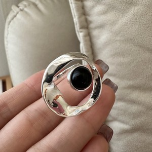 Women's Adjustable S925 Sterling Silver Retro Agate Set Ring Korean Version Niche Design Simple INS Style <b>Beaded</b> <b>Bracelet</b> - Product Image 2