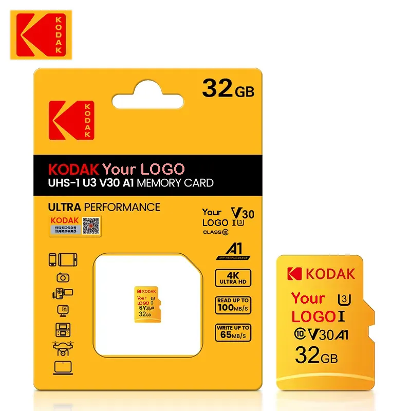 Kodak Memory Card 32GB 64GB 128GB fast speed V30 UHS-3 for Tablet PC Camera