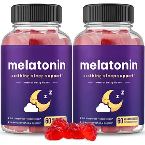 60個の大人の夜の睡眠アシストは、ビタミンB6の健康的な製品メラトニングミが豊富な深い睡眠を助けます
