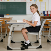 Ensemble Chaise et Bureau d'Étude Réglables en Hauteur, Confortables, Écologiques et Durables pour Enfants, Chambre Scolaire, Bureau à Domicile, Design Moderne, Direct Usine