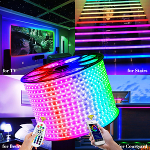 ไฟแถบ LED RGB สีขาว แบบยืดหยุ่น 60led 180led แรงดันสูง Smd5050 2835 ตัดได้ สำหรับภายนอกอาคาร กันน้ำ IP67 - Product Image 6
