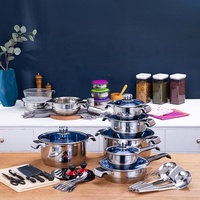 Ensemble de casseroles en acier inoxydable, cuisinière à induction, batterie de cuisine antiadhésive, vente en gros avec couvercle