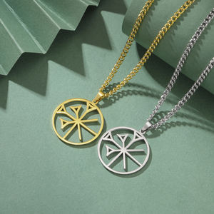 Collier Myshape Symbole Annunaki, Pendentif Anu Cunéiforme, Mythologie Sumérienne, Acier Inoxydable, Bijoux Religieux Mésoptamien - Product Image 3