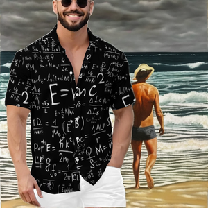 Camisa Hawaiana Casual para Hombre con Estampado de Ecuaciones Matemáticas, Camiseta Gráfica de Verano con Botones, Regalo para Amantes de la Ciencia - Product Image 2