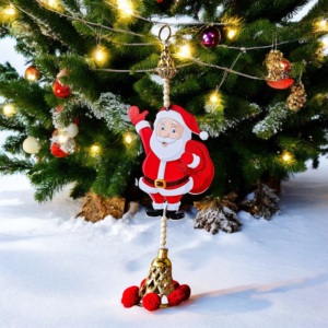 Hermoso Set de Decoración Navideña Creativa de Santa Claus en Madera para Colgar, 5 Adornos Colgantes, Jaipurios FS8003, Impresión por Troquelado, Decoración para el Hogar - Product Image 2