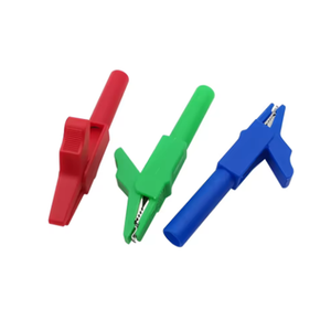 4 ، مقاطع تمساح واقية من البلاستيك بالكامل ، مسبار اختبار متعدد متر 4 ، موصل مشبك تمساح قابس الموز ، أحمر وأسود وأخضر وأزرق - Product Image 3