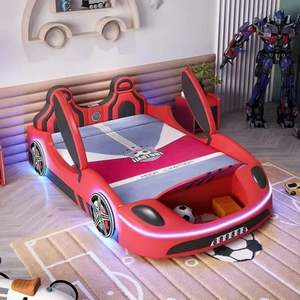 2025 하이 엔드 어린이 침실 가구 침실 소녀 소년 가구 자동차 디자인 패션 어린이 자동차 가죽 침대 - Product Image 2