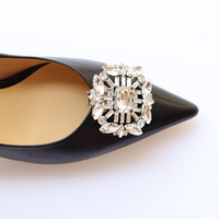 Bling bling verre strass boucle clips chaussures carré accessoires décorations pour femme pour mariage