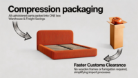 Lit moderne sans cadre en mousse compressée sous vide, meubles de lit rembourrés modernes