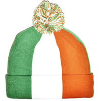 Nouveau bonnet tricoté avec drapeau de Sainte-Lucie pour femmes et hommes, bonnet à pompon, bonnet chaud d'hiver, doux, extensible, pas cher, vente en gros personnalisée
