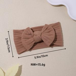 <span class=keywords><strong>Bandeau</strong></span> bébé en nylon doux avec accessoires de cheveux extensibles à double nœud pour nouveau-né enfant en bas âge filles cadeau - Product Image 2