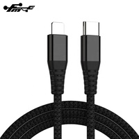 Kabel data desain transparan Usb C kabel pengisi daya Cepat 20W untuk iPhone