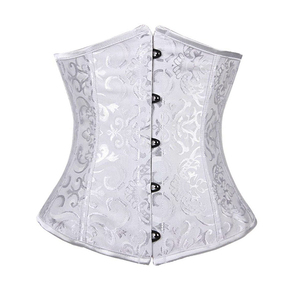 Delle donne 24 In Acciaio Disossato Raso Underbust Formazione Della Vita del <span class=keywords><strong>Corsetto</strong></span> Del Broccato - Product Image 3