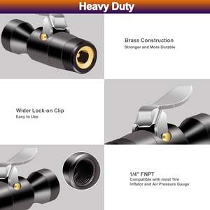 Hava çene sıkma Chuck lastik şişirme hortum adaptörü hava mandreni üzerinde 1/4FNPT kilit - Product Image 3