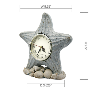 Reloj de Mesa de Resina con Forma de Estrella de Mar, Decoración Náutica Costera con Conchas, Números <span class=keywords><strong>Romanos</strong></span>, Regalo para el Hogar u Oficina - Product Image 3