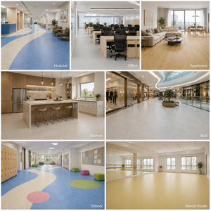 Venta Directa de Fábrica de <span class=keywords><strong>Rollo</strong></span> de Piso Vinílico de PVC Duradero y Antibacteriano para Hospital, Resistente al Desgaste con Textura Lisa - Product Image 6